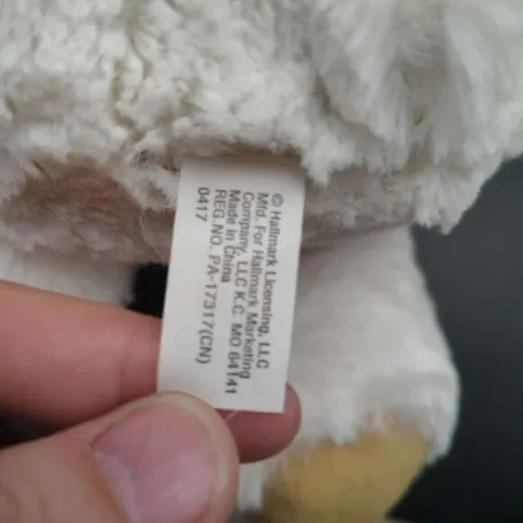 Hallmark Basil the Bear White Tan Teddy Plaid Bow Tie Plush Toy 13" - Picture 10 of 12